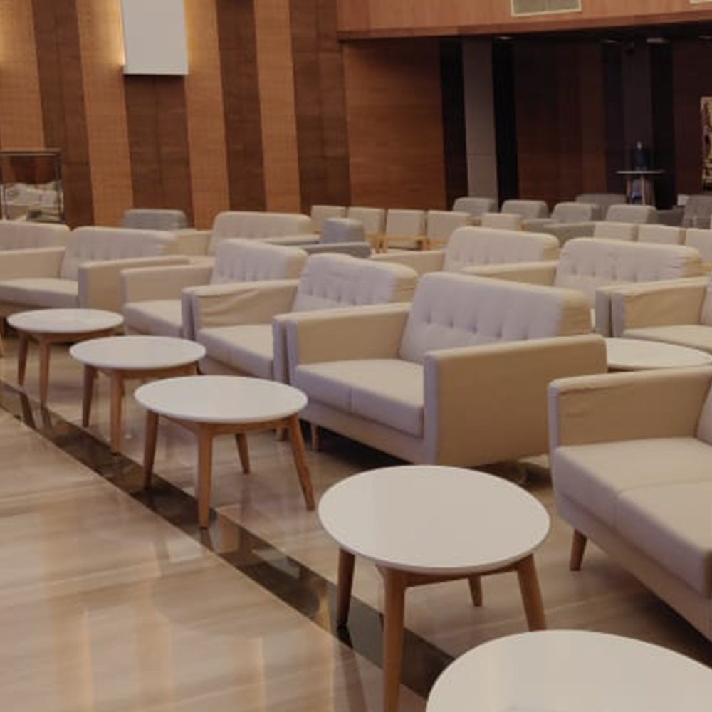 Scandinavian Two Seater Sofa Cream