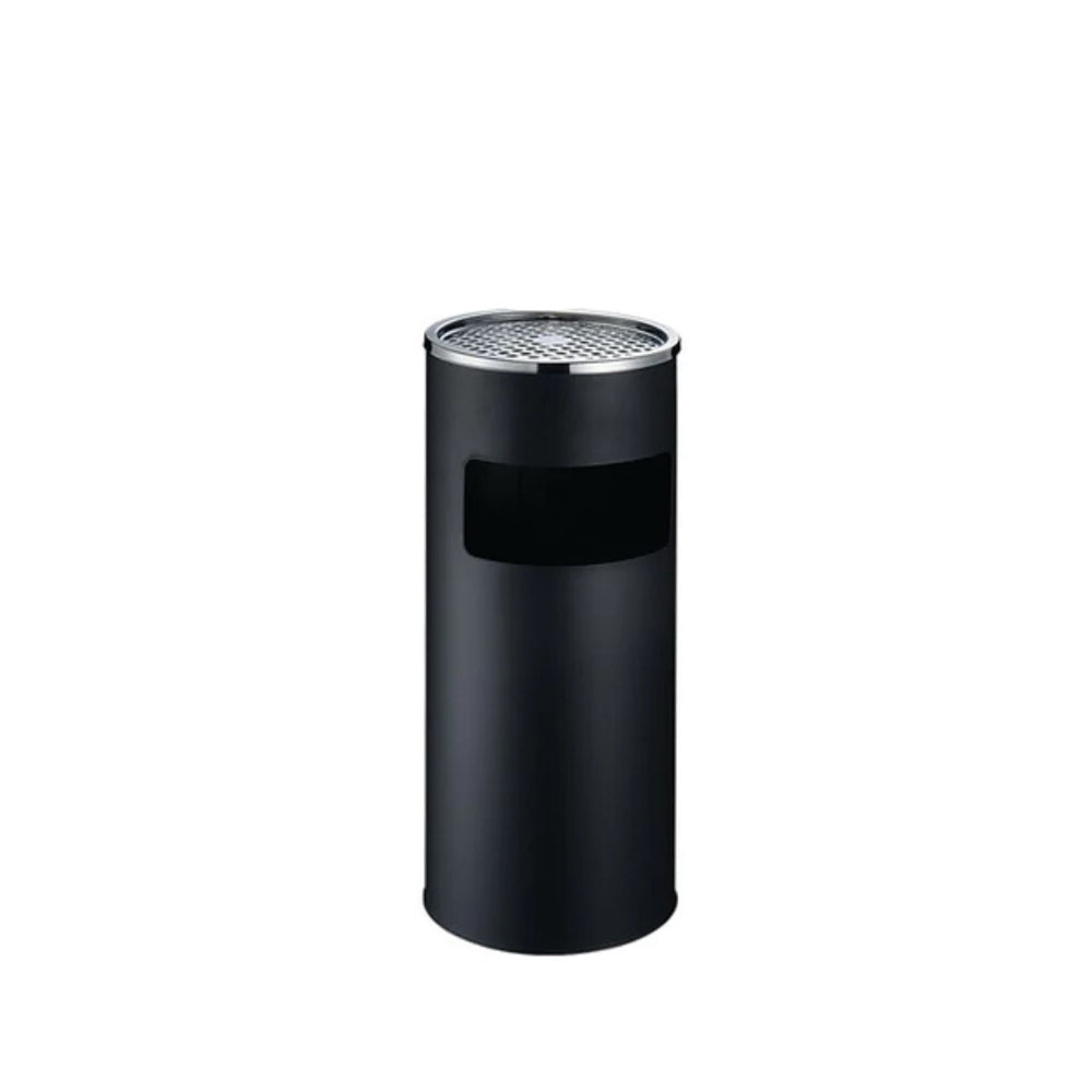 Ashtray Steel Bin Black
