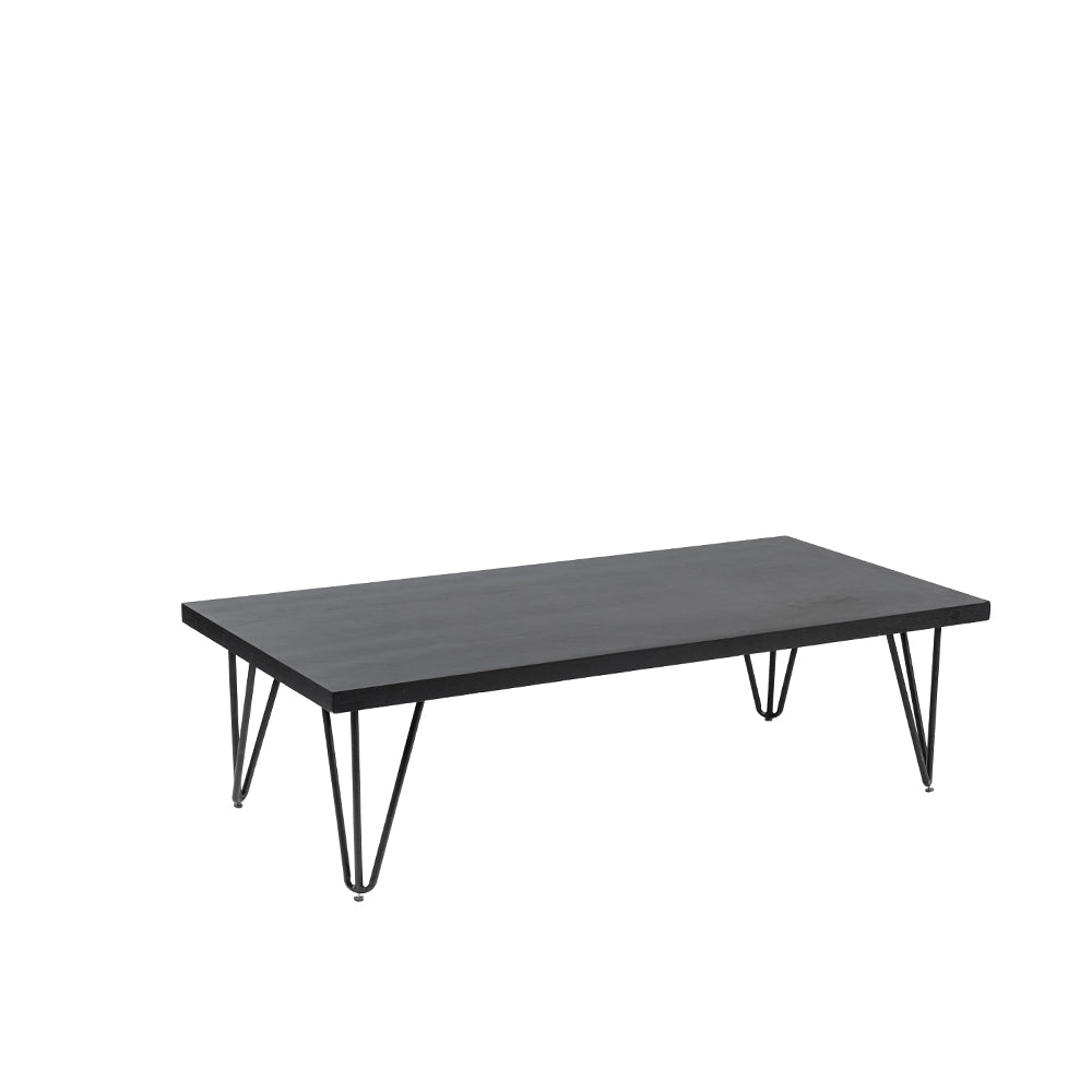 Blackwash Rectangle Hairpin Coffee Table Black