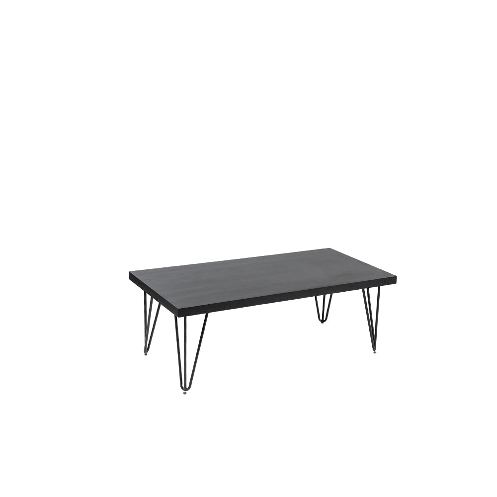 Blackwash Rectangle Hairpin Coffee Table Black