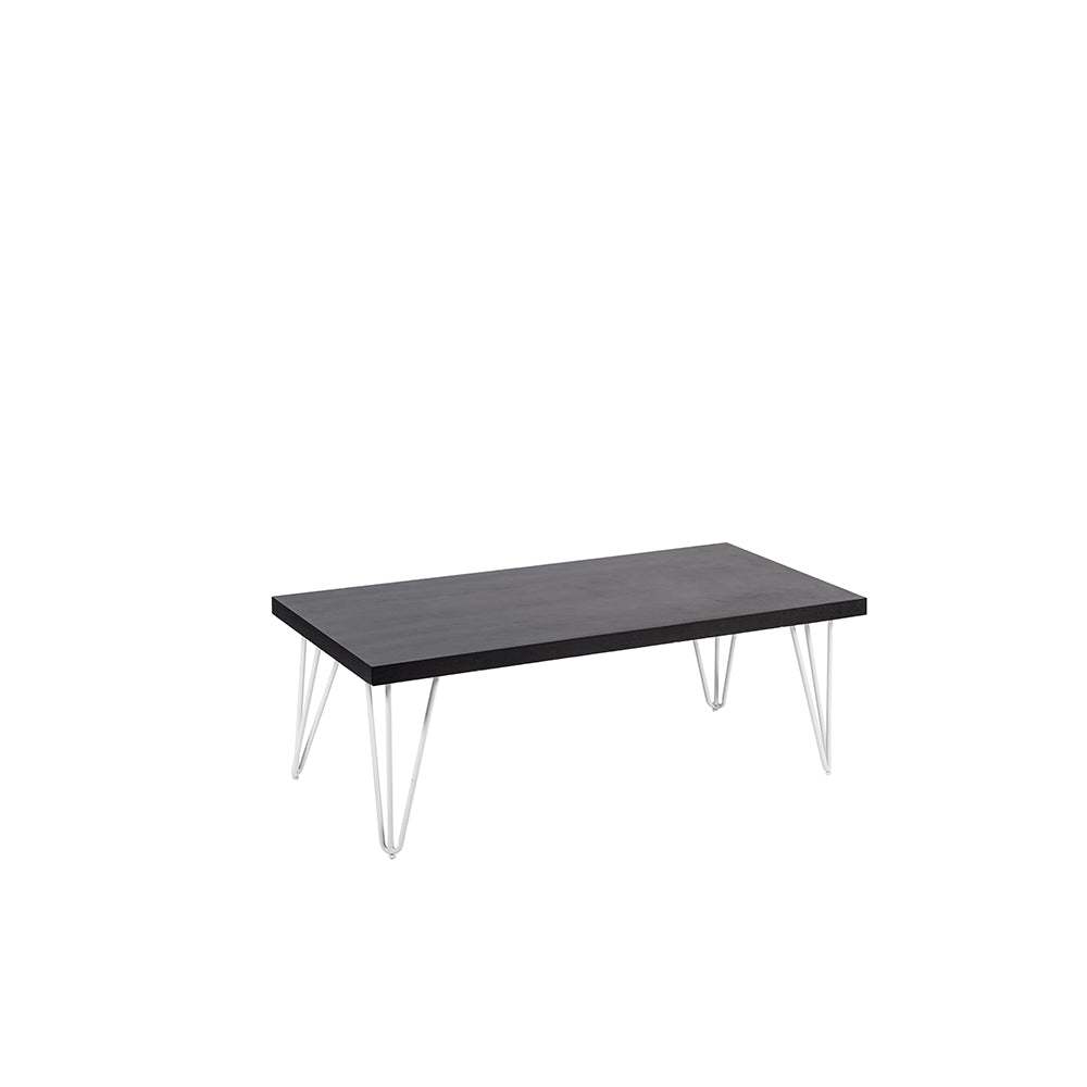 Blackwash Rectangle Hairpin Coffee Table White