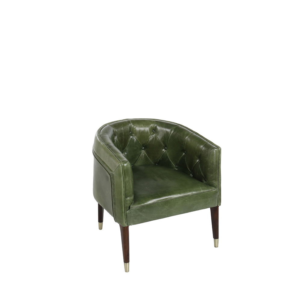 Vintage Chesterfield Single Seater Sofa Green