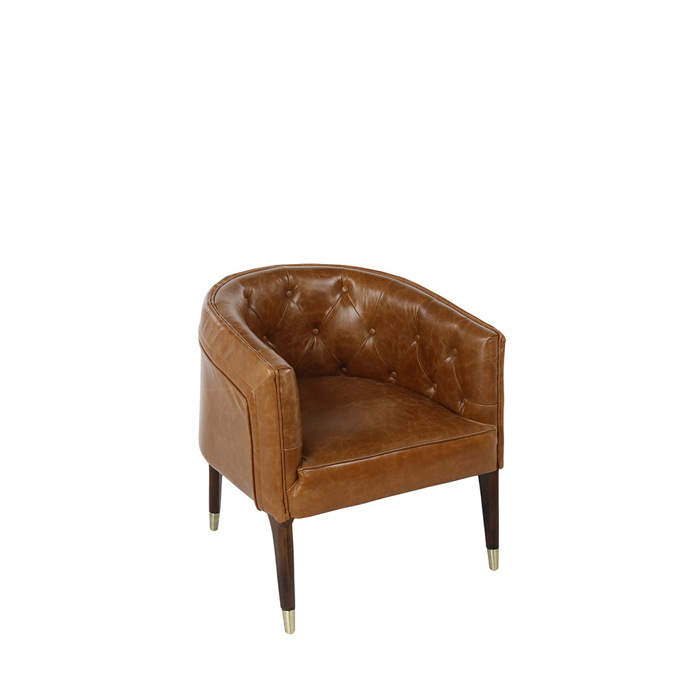 Vintage Chesterfield Single Seater Sofa Tan