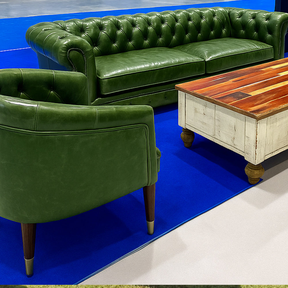 Vintage Chesterfield Single Seater Sofa Green