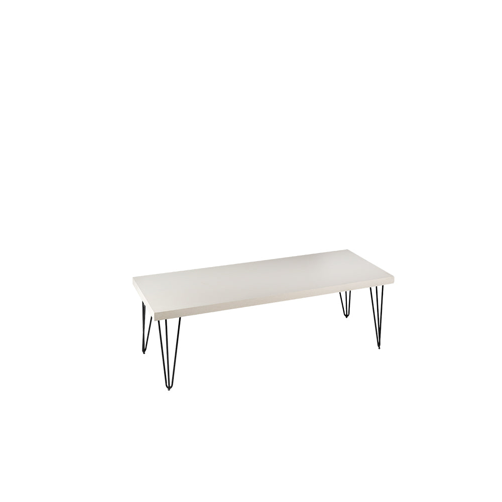 Whitewash Rectangle Hairpin Coffee Table Black