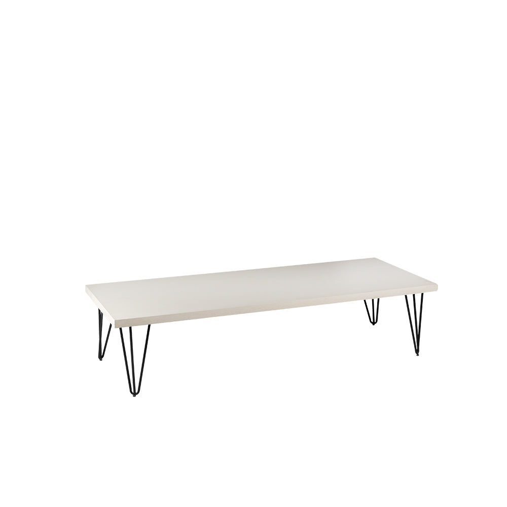 Whitewash Rectangle Hairpin Coffee Table Black
