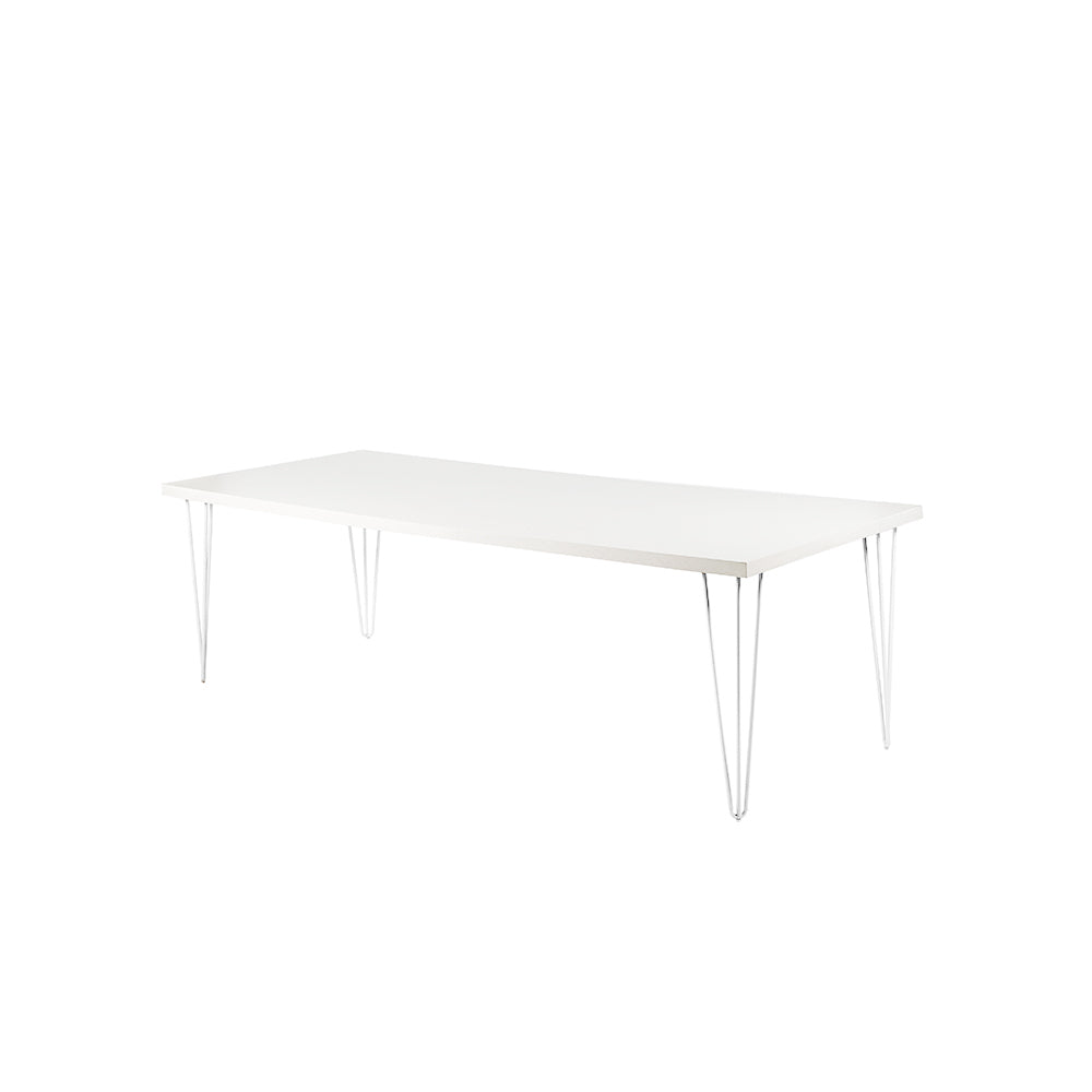 Whitewash Hairpin Dining Table