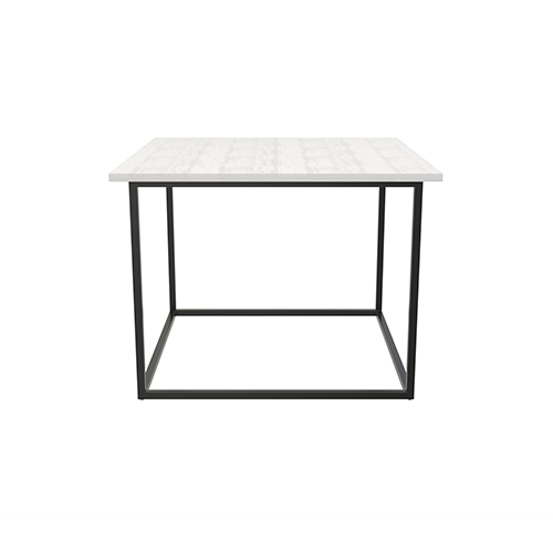 Zelda White Cafe Table with Black Legs