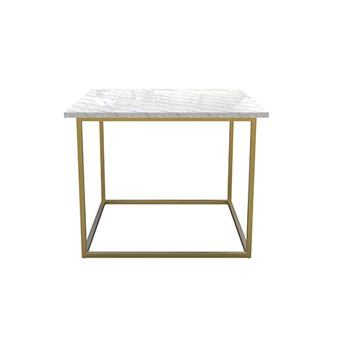 Zelda White Cafe Table with Gold Legs